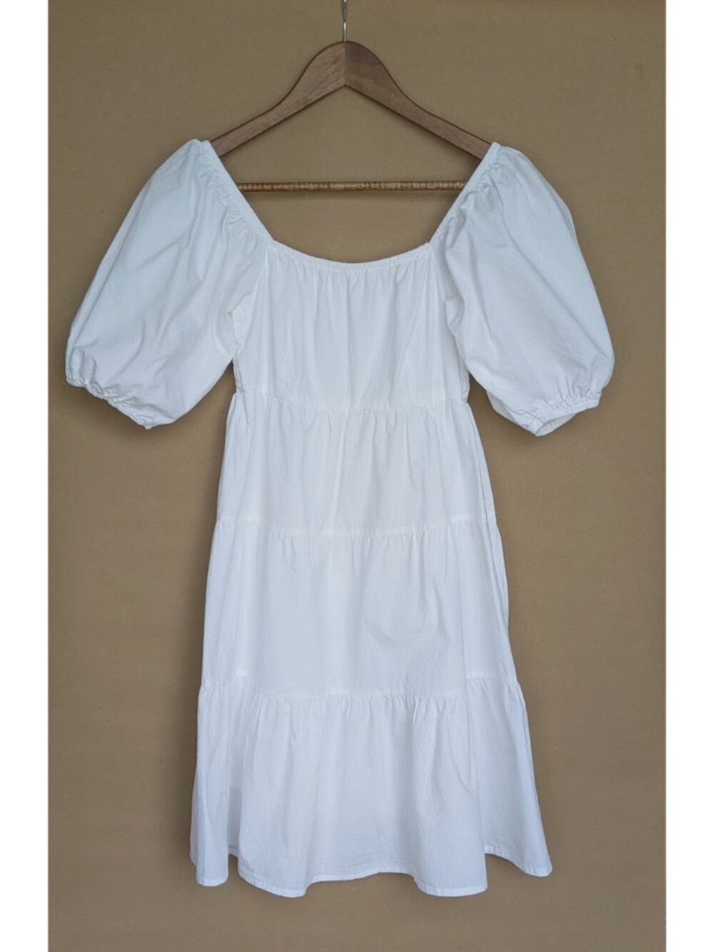 Sim & Sam White Tiered Knee-Length Dress